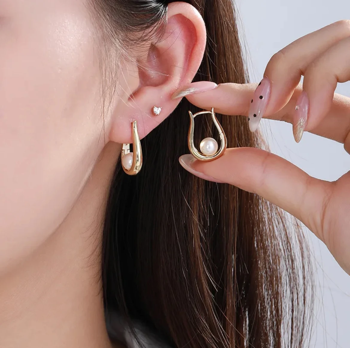 Twilight Pearl Hoops