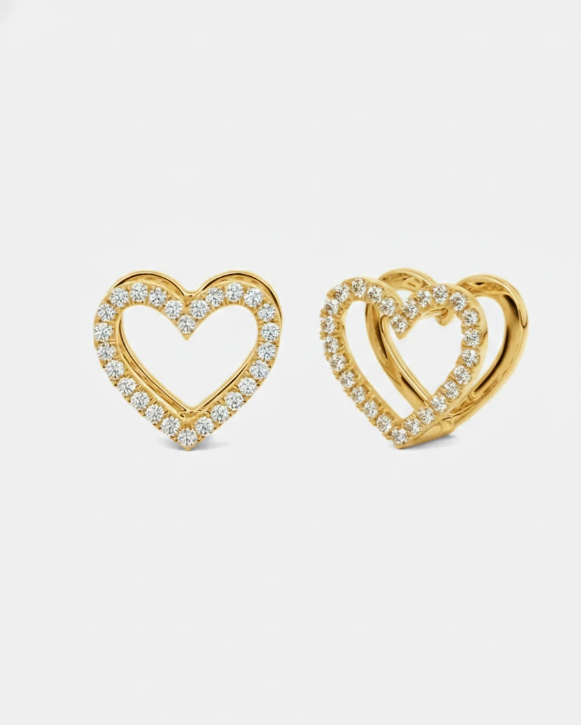 Celeste Heart Halo Earrings